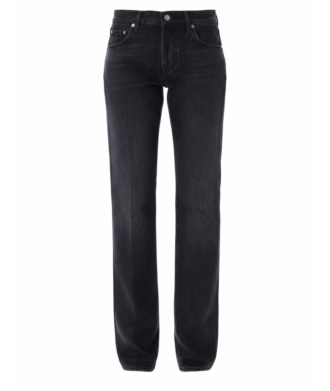 HAIKURE Черные хлопковые прямые джинсы, фото 1