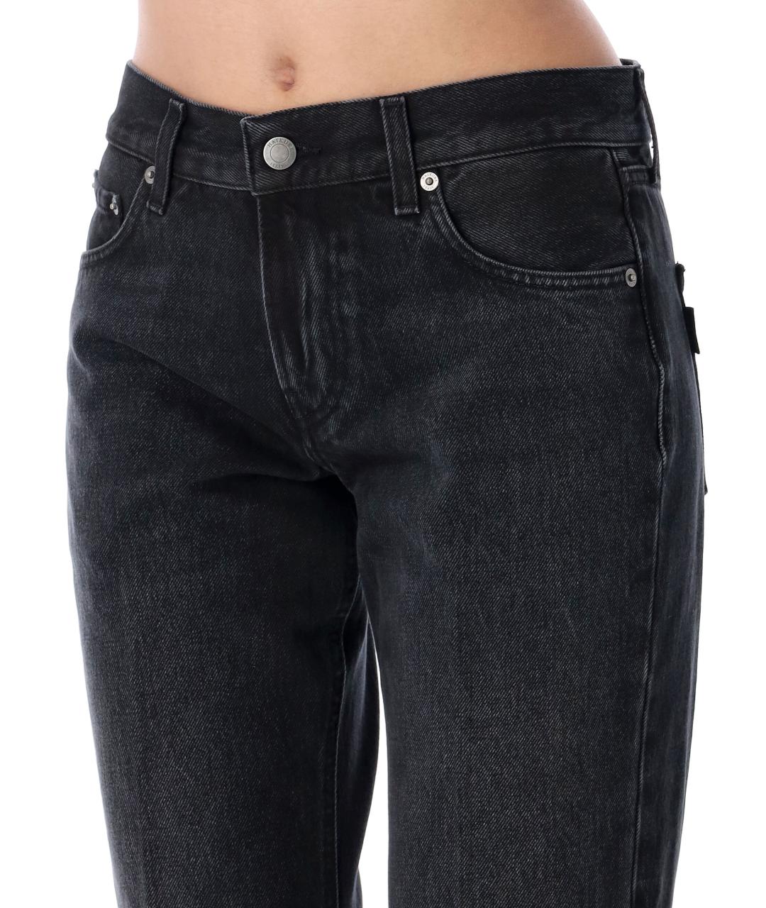 HAIKURE Черные хлопковые прямые джинсы, фото 3