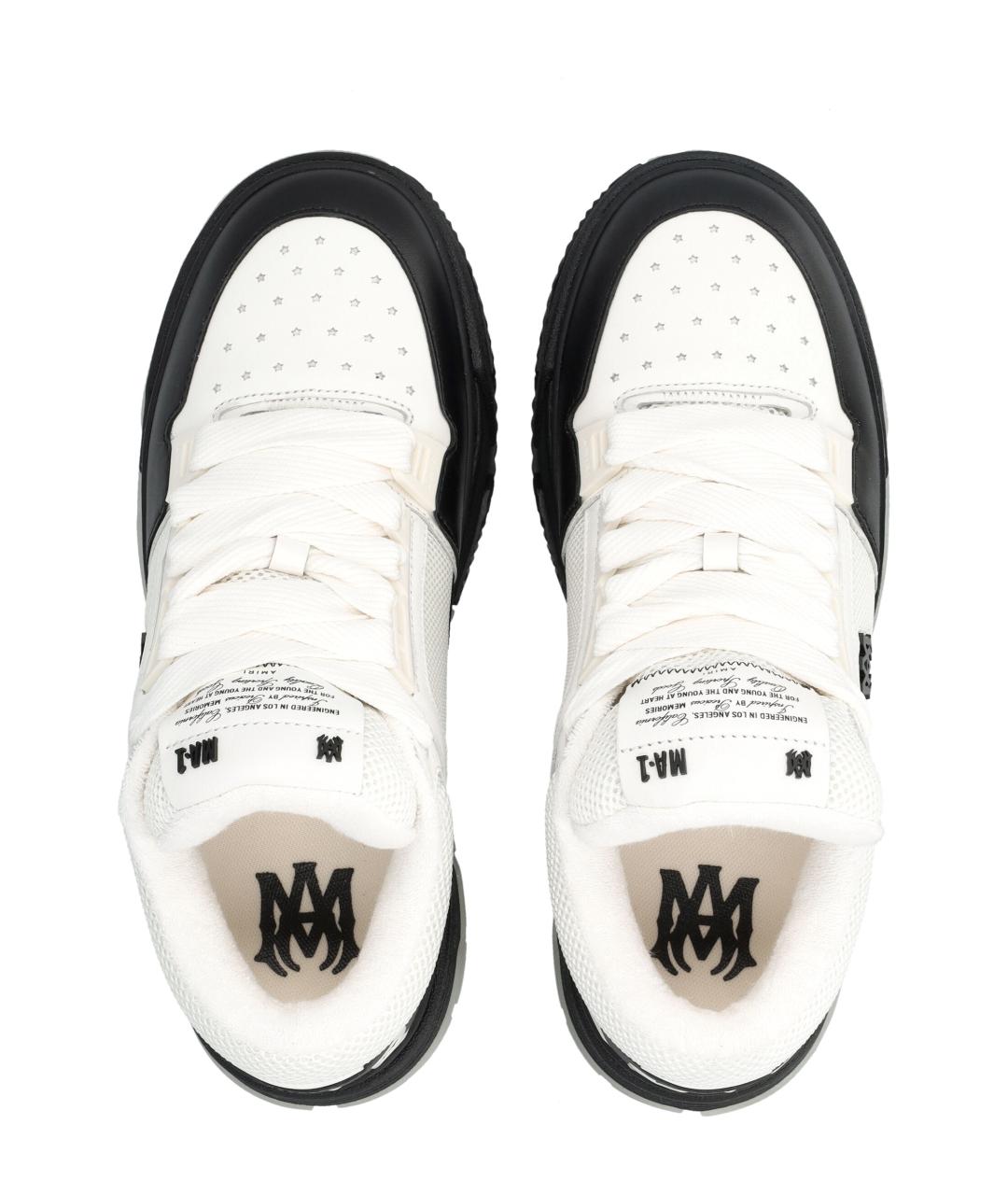 AMIRI Черные кожаные низкие кроссовки / кеды, фото 2