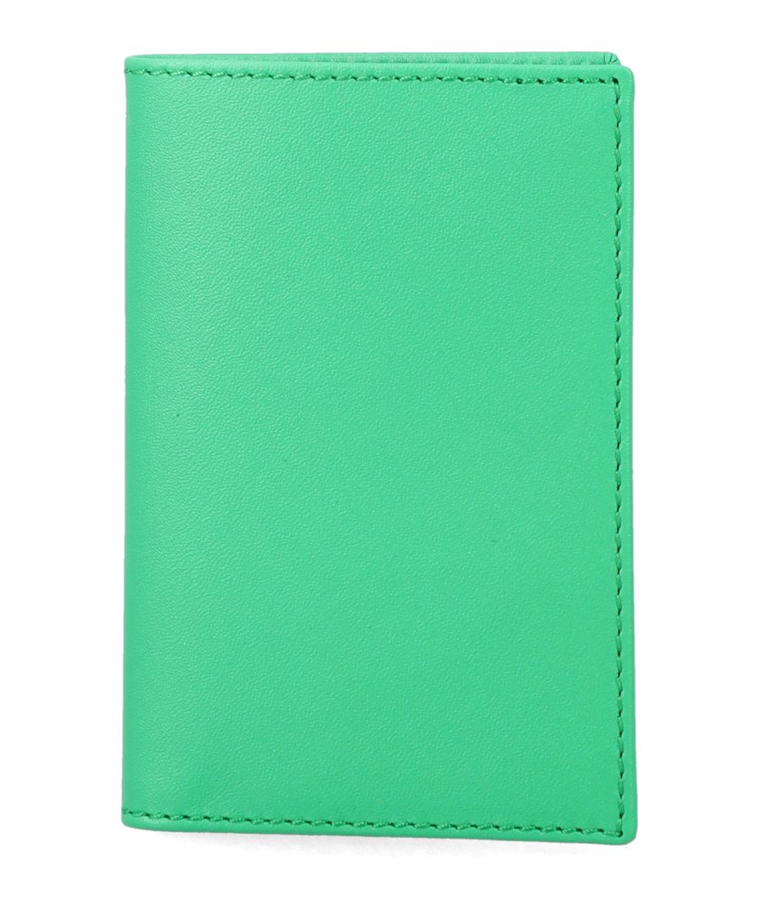 COMME DES GARÇONS WALLET Зеленый кожаный кардхолдер, фото 1