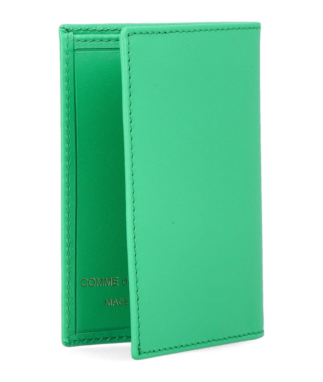 COMME DES GARÇONS WALLET Зеленый кожаный кардхолдер, фото 2