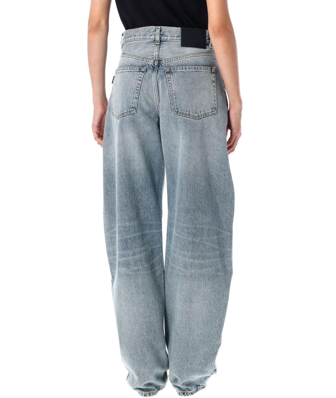 HAIKURE Голубые хлопковые прямые джинсы, фото 3