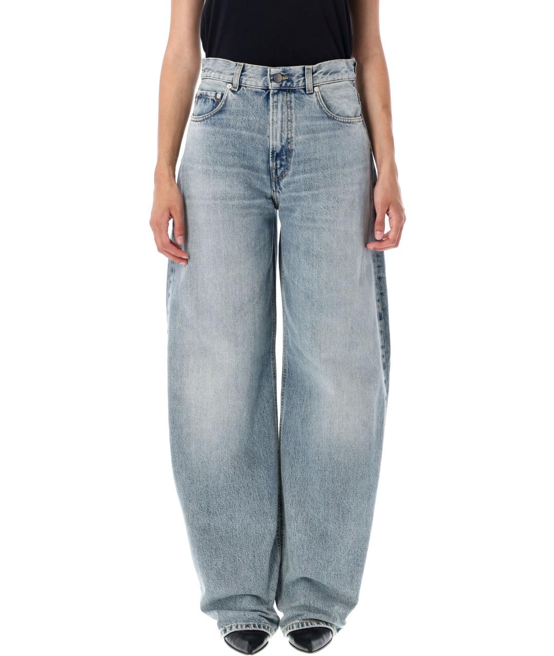 HAIKURE Голубые хлопковые прямые джинсы, фото 2