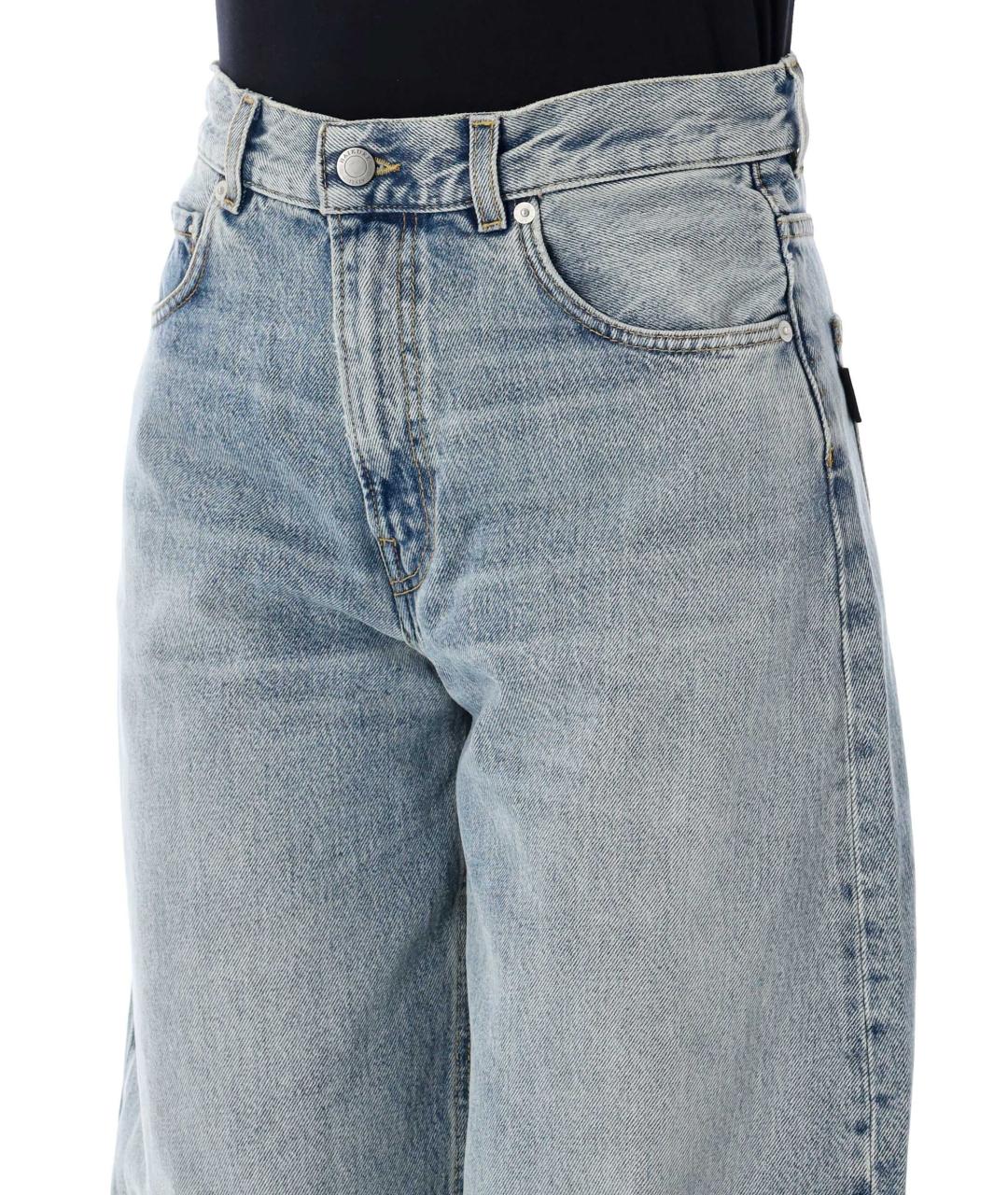 HAIKURE Голубые хлопковые прямые джинсы, фото 4