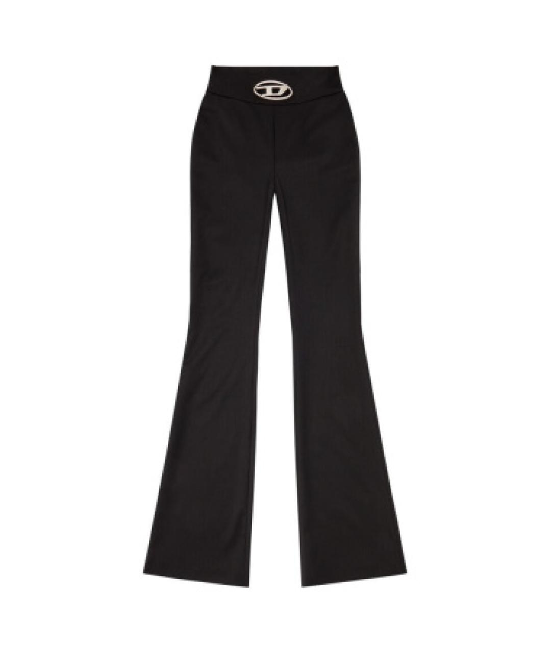 DIESEL Черные полиэстеровые брюки широкие, фото 1