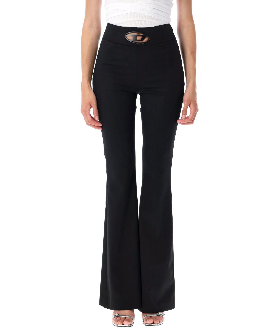 DIESEL Черные полиэстеровые брюки широкие, фото 2