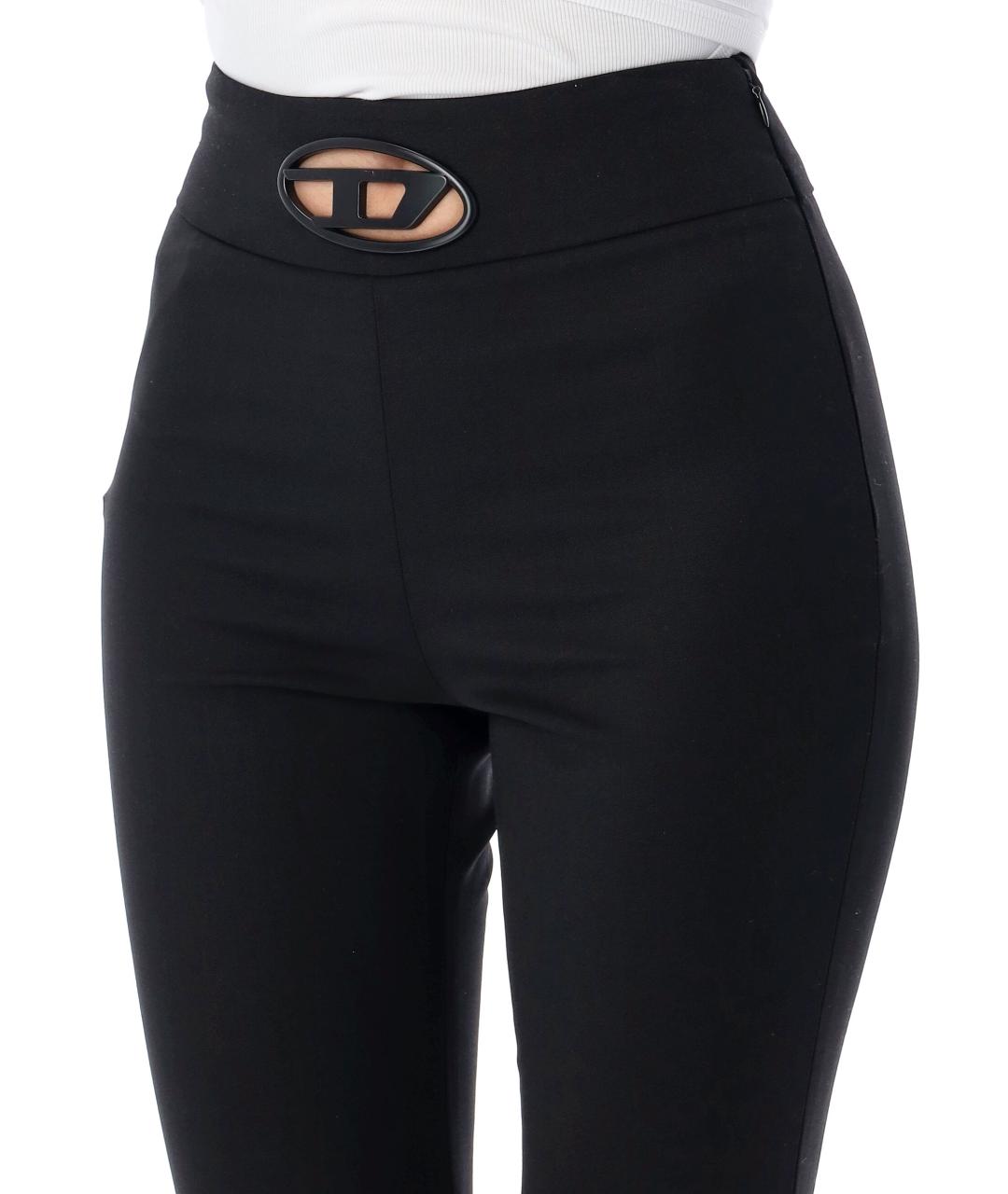 DIESEL Черные полиэстеровые брюки широкие, фото 4