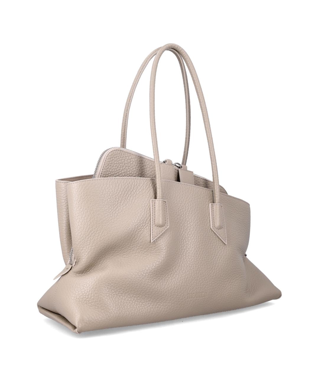 THE ATTICO Бежевая кожаная сумка тоут, фото 2