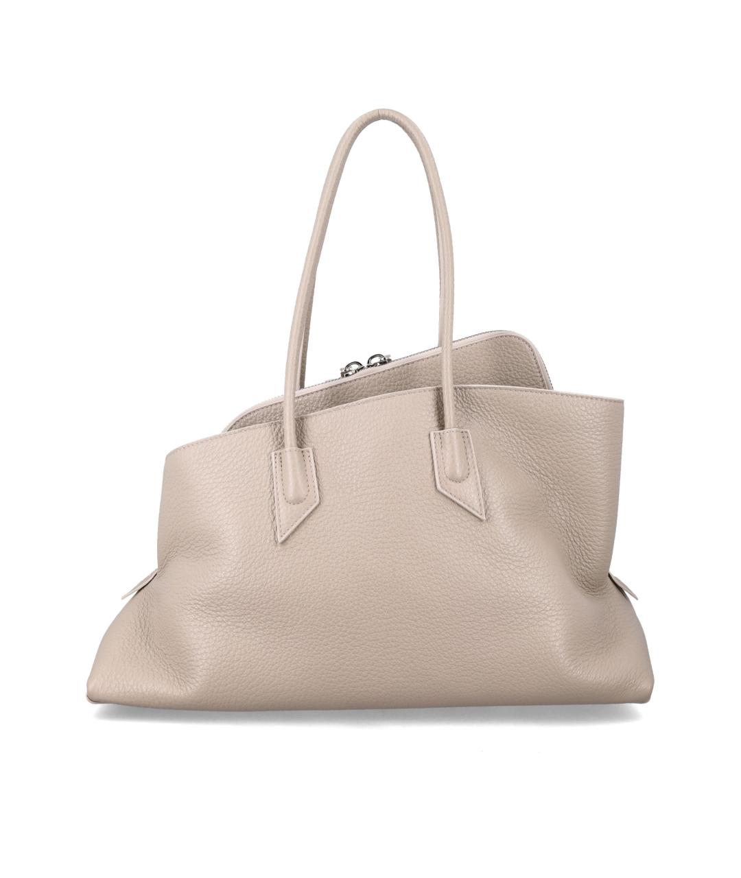 THE ATTICO Бежевая кожаная сумка тоут, фото 3