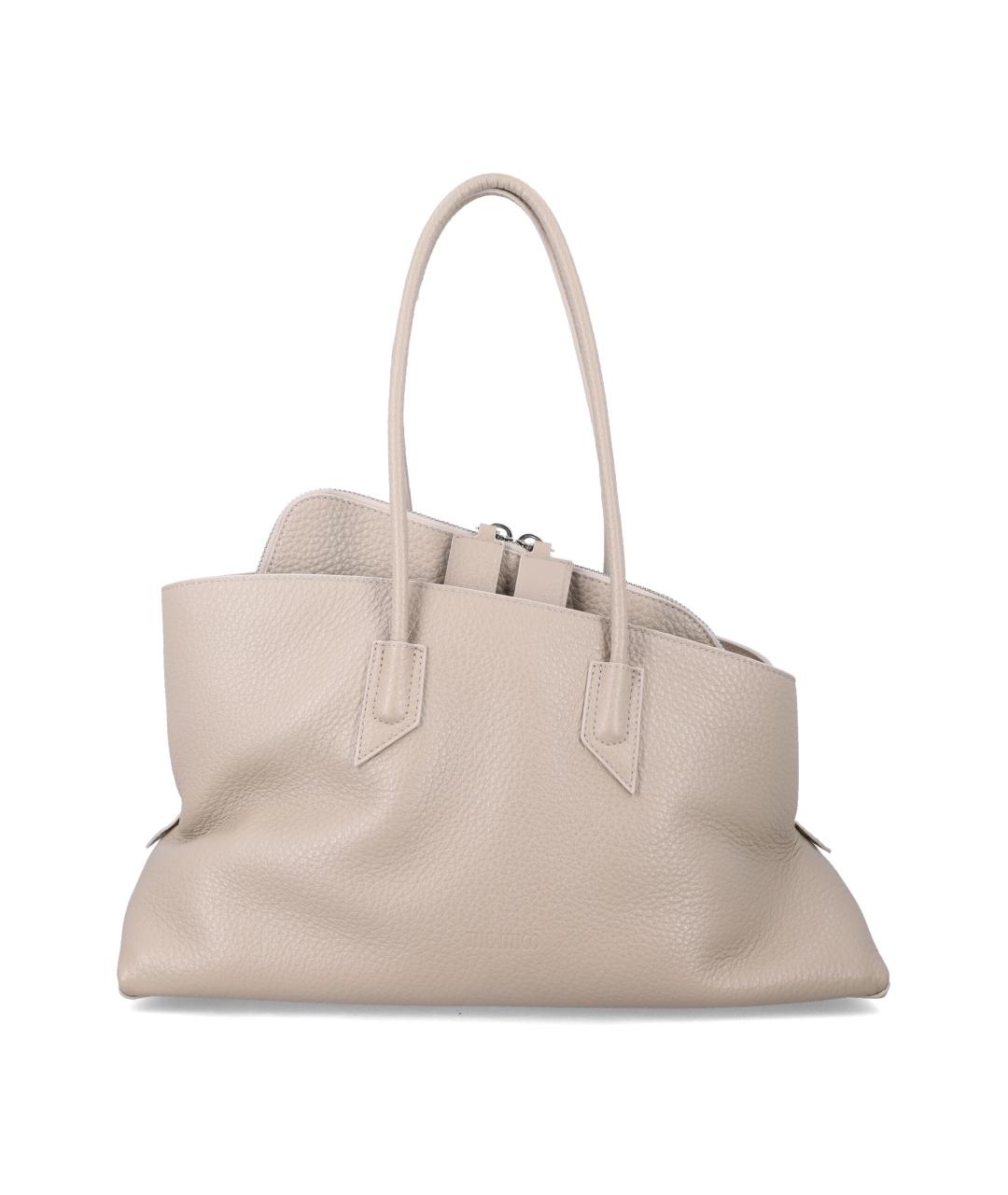 THE ATTICO Бежевая кожаная сумка тоут, фото 1