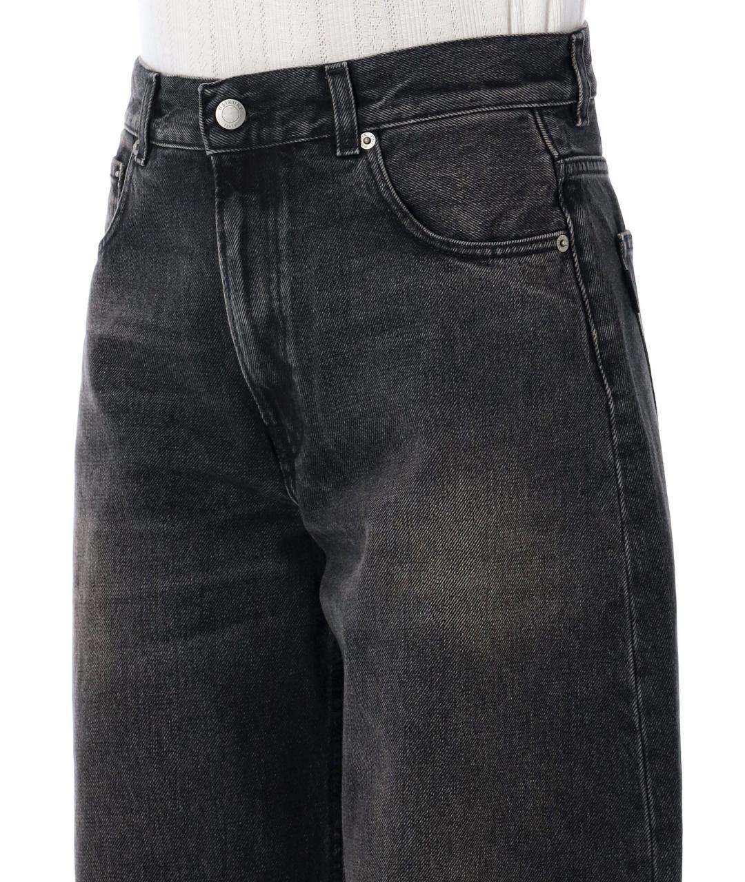HAIKURE Черные хлопковые прямые джинсы, фото 3