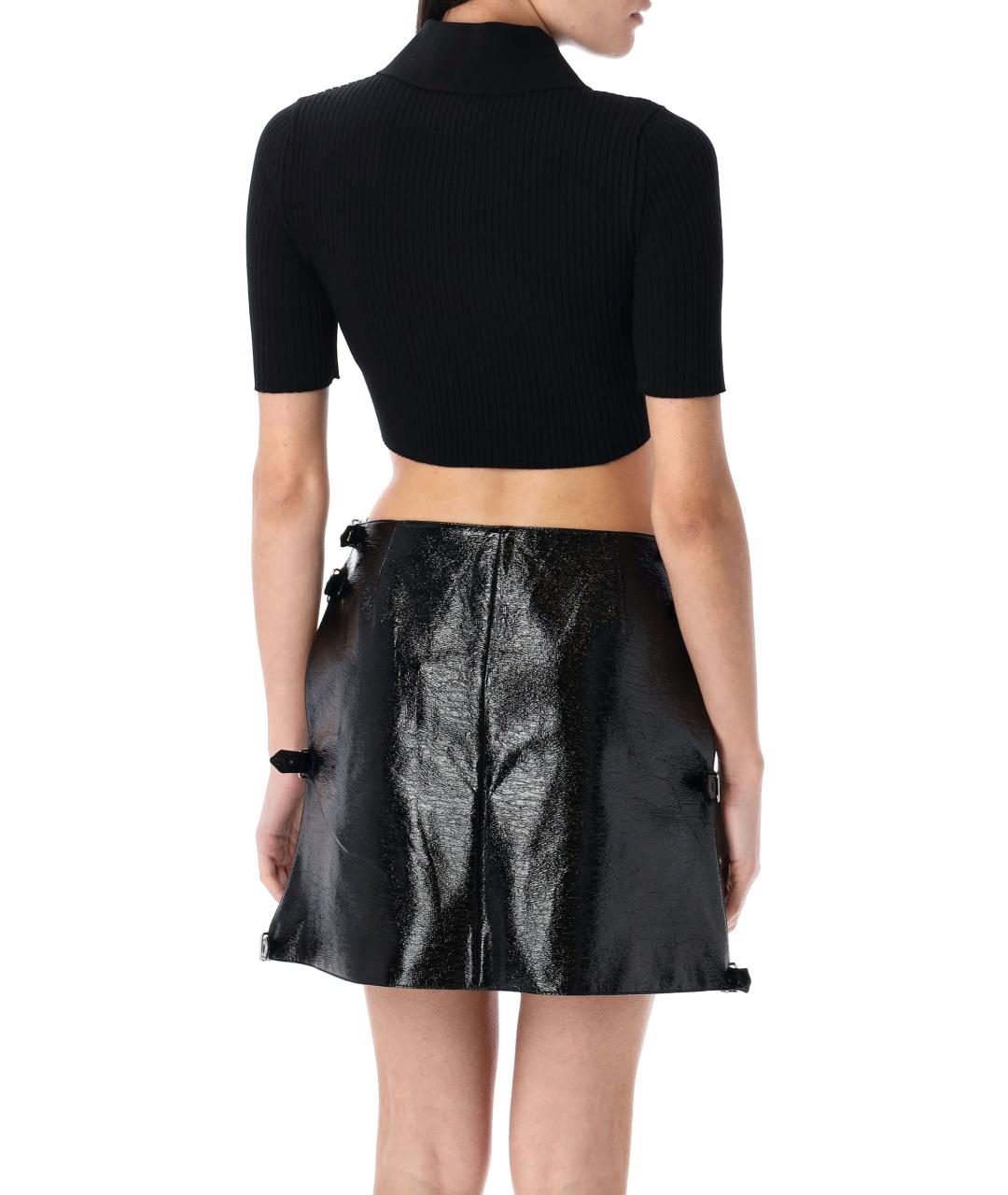 COURREGES Черная вискозная футболка, фото 2