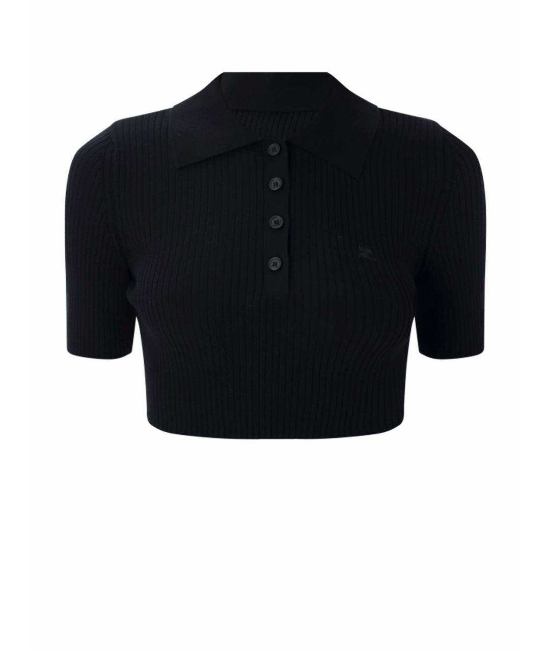 COURREGES Черная вискозная футболка, фото 1