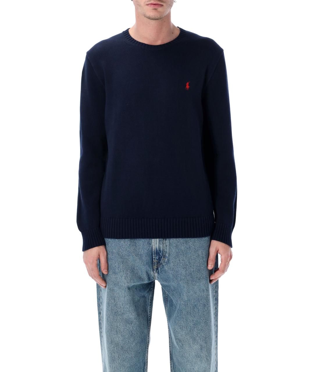 POLO RALPH LAUREN Синий хлопковый джемпер / свитер, фото 4