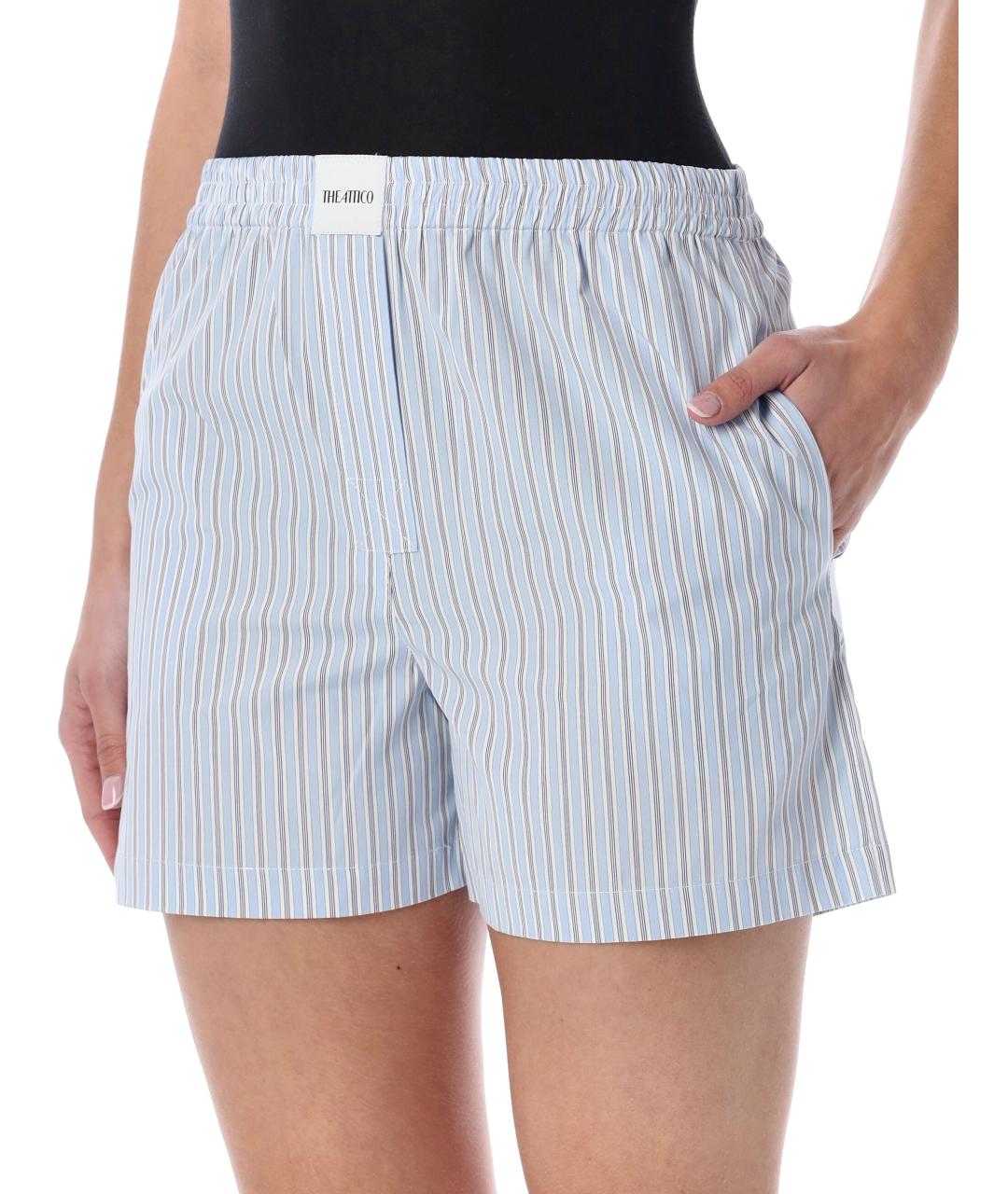 THE ATTICO Голубые хлопковые шорты, фото 3