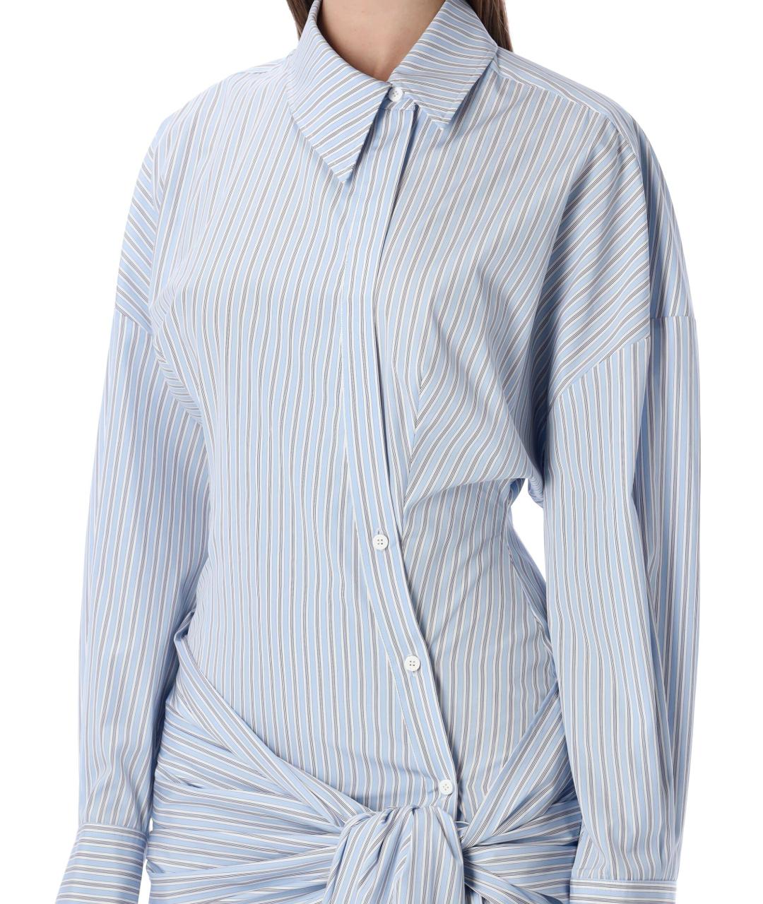 THE ATTICO Голубое хлопковое повседневное платье, фото 4