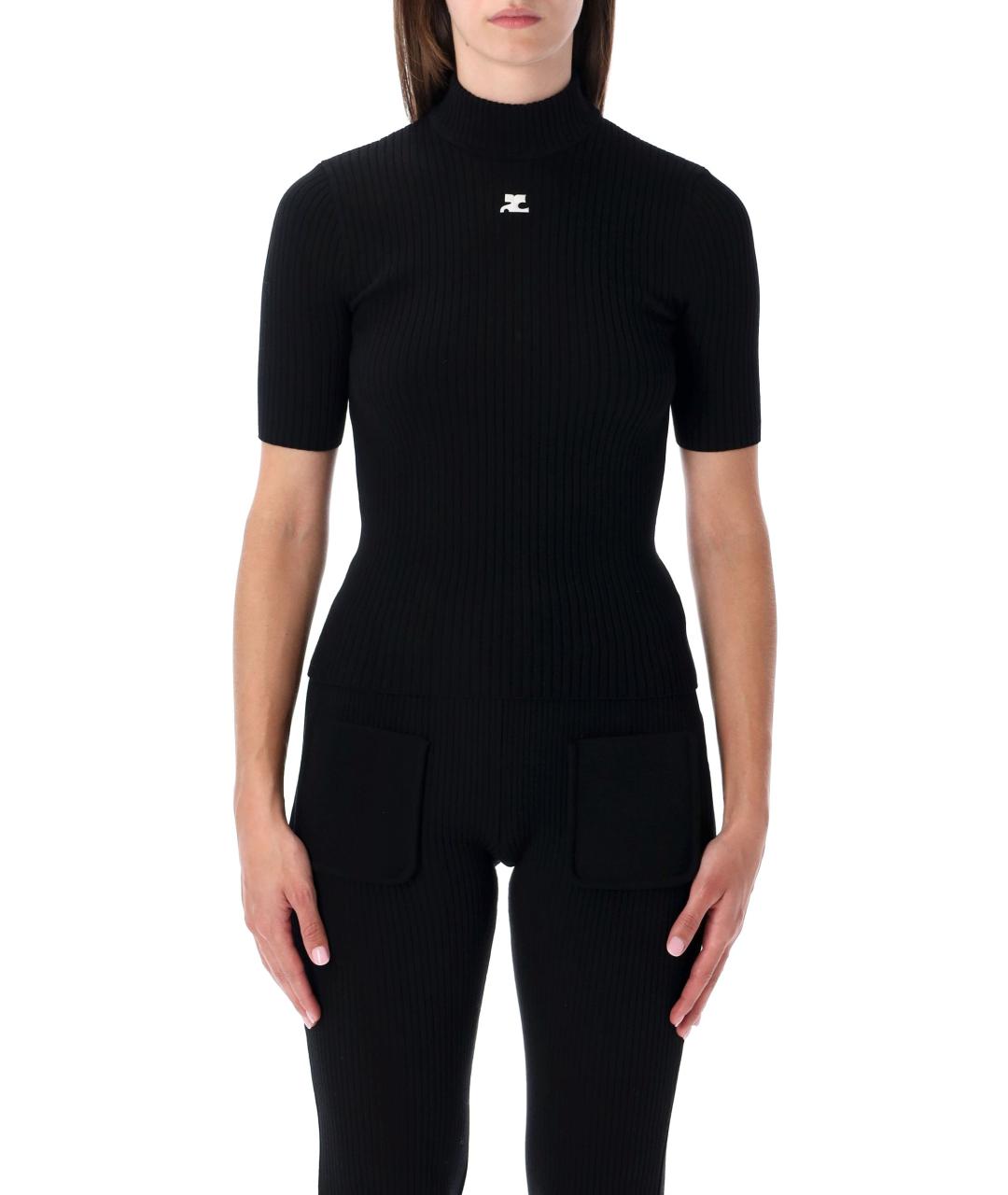 COURREGES Черный вискозный джемпер / свитер, фото 2