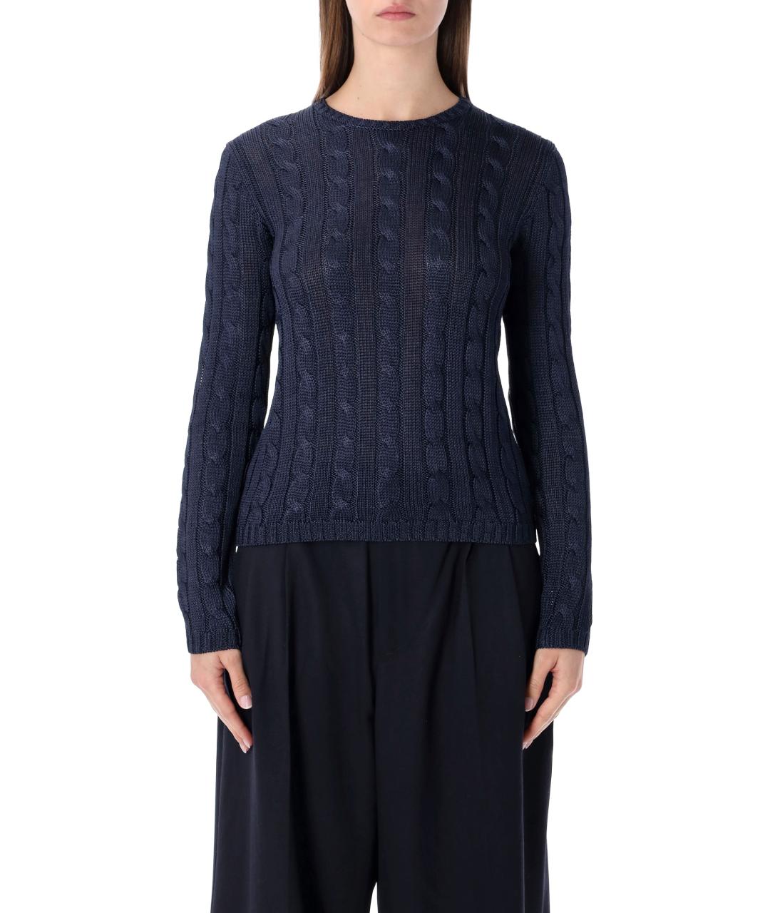 RALPH LAUREN Синий шелковый джемпер / свитер, фото 2