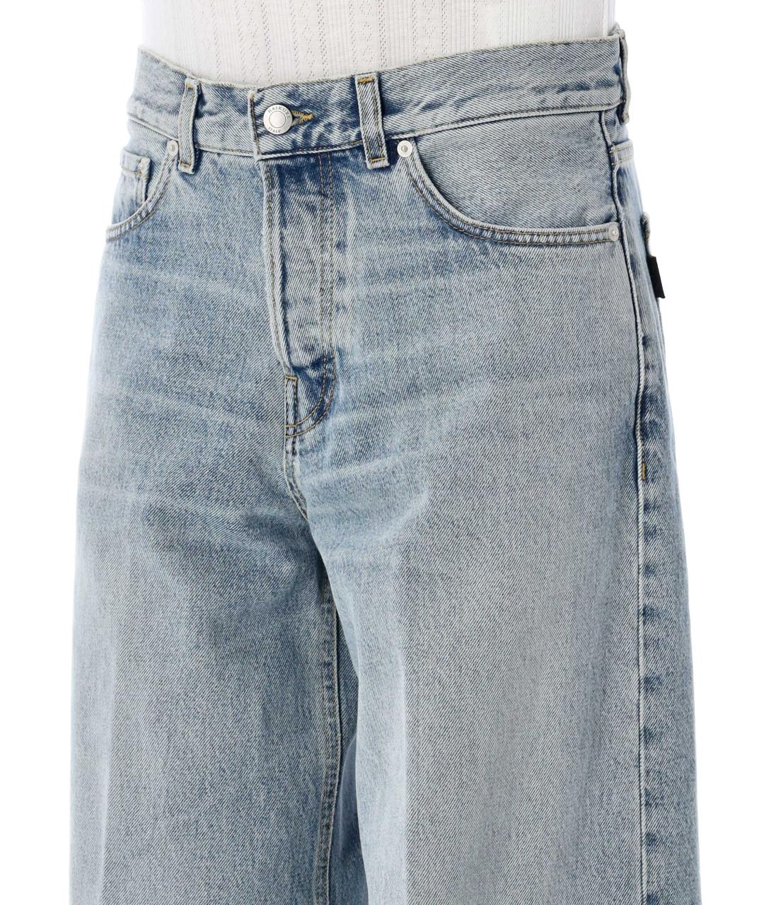 HAIKURE Голубые хлопковые прямые джинсы, фото 3