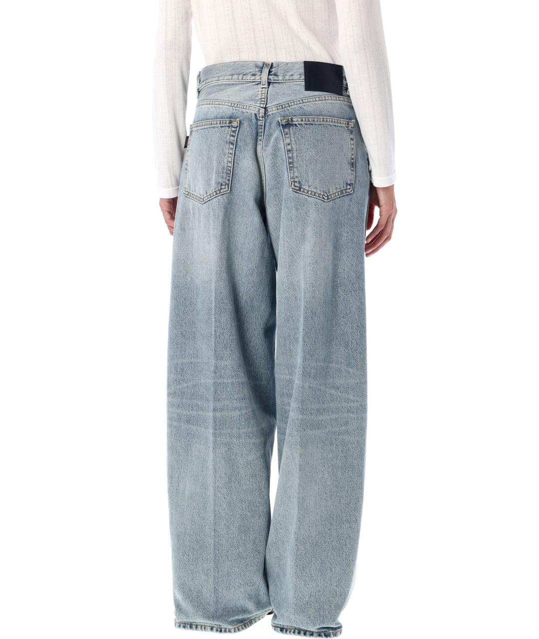 HAIKURE Голубые хлопковые прямые джинсы, фото 2