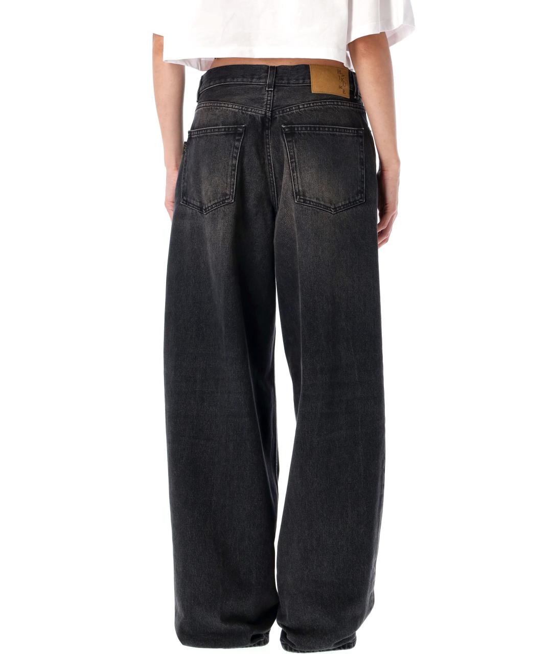 HAIKURE Черные хлопковые прямые джинсы, фото 2