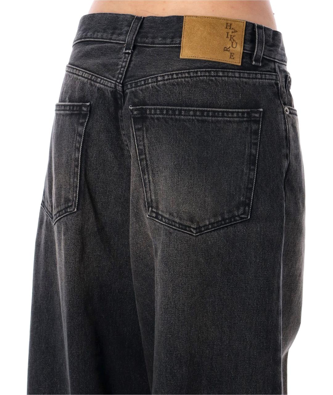 HAIKURE Черные хлопковые прямые джинсы, фото 3
