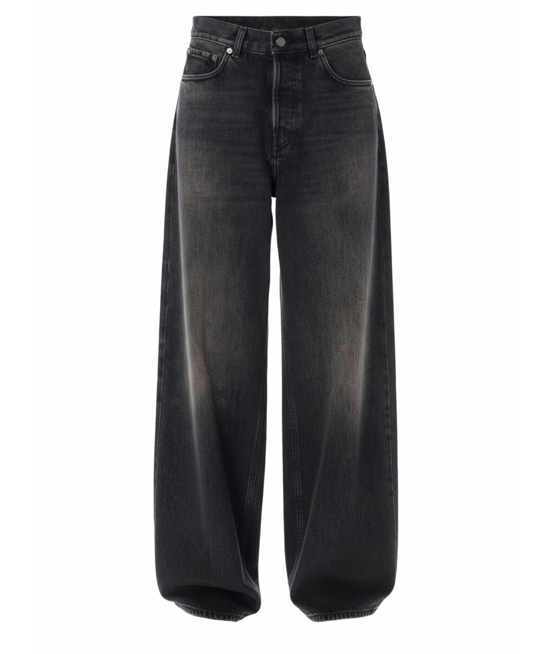 HAIKURE Черные хлопковые прямые джинсы, фото 1