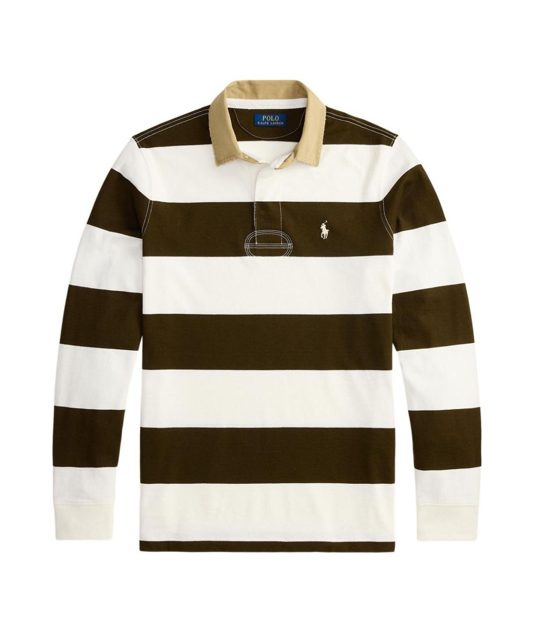 POLO RALPH LAUREN Мульти хлопковое поло с длинным рукавом, фото 1