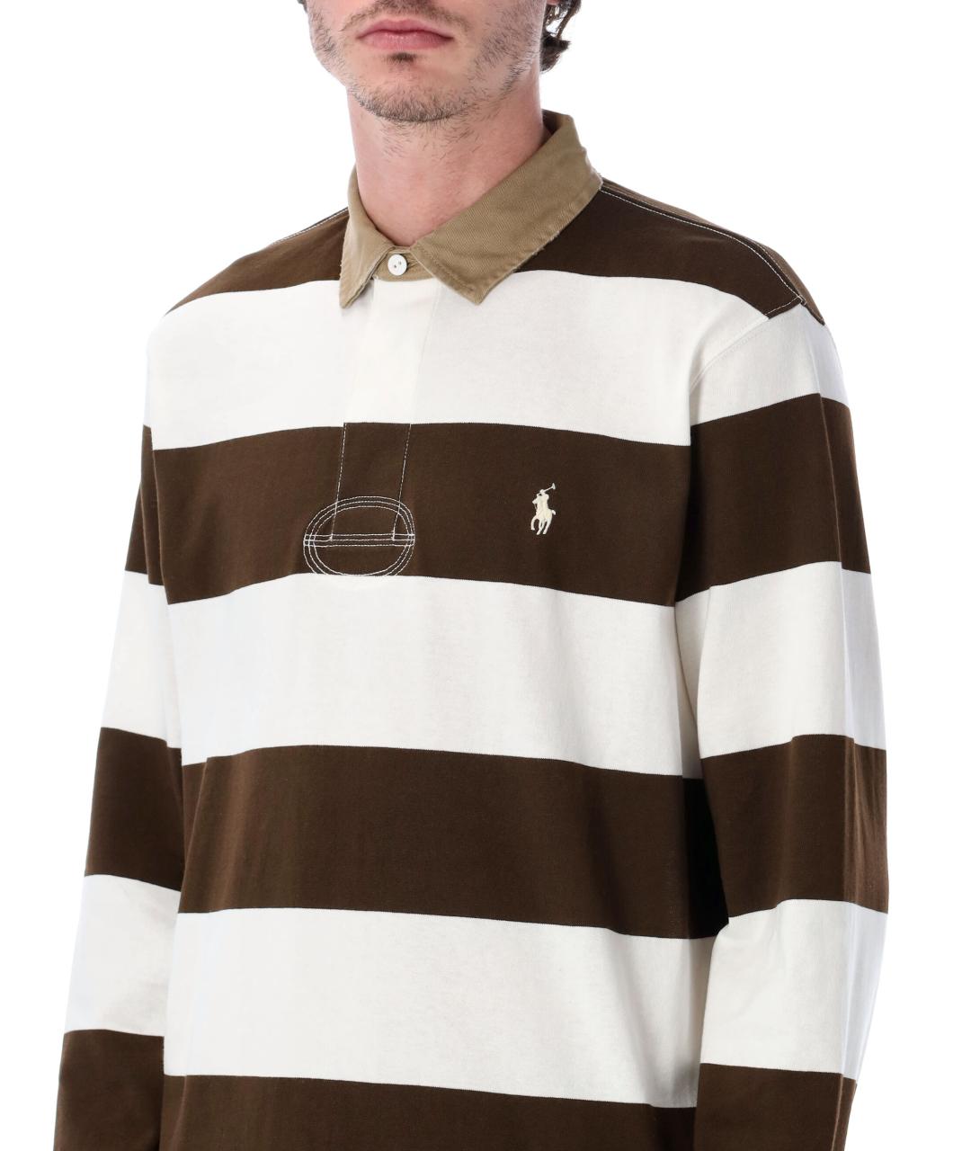 POLO RALPH LAUREN Мульти хлопковое поло с длинным рукавом, фото 3