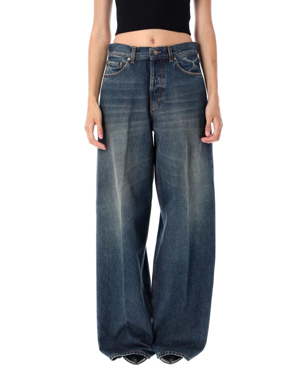 HAIKURE Синие хлопковые прямые джинсы, фото 2