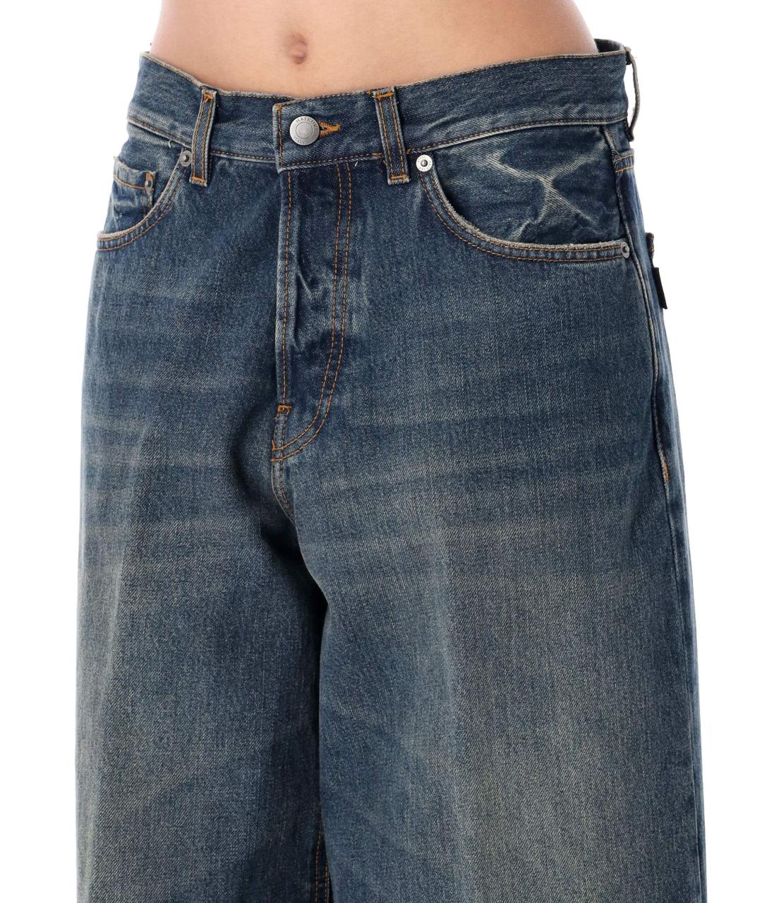 HAIKURE Синие хлопковые прямые джинсы, фото 4