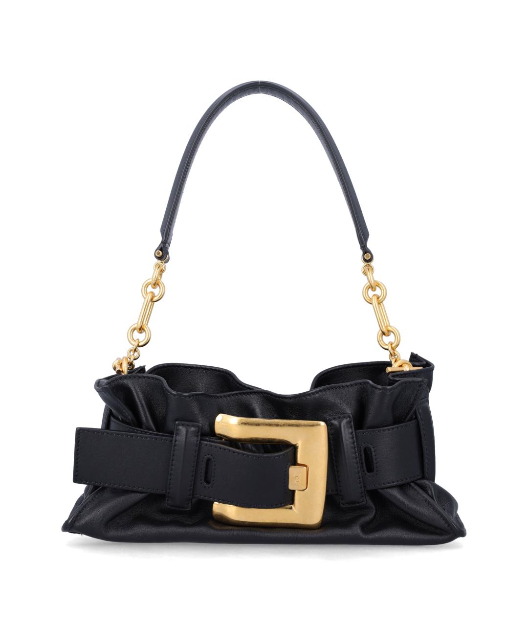 BALMAIN Черная кожаная сумка через плечо, фото 1