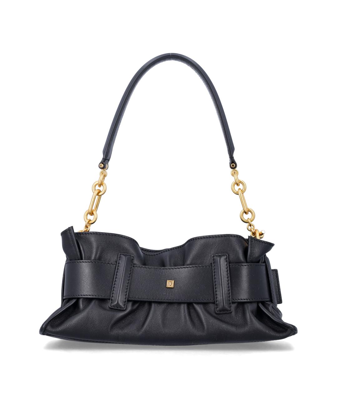 BALMAIN Черная кожаная сумка через плечо, фото 3