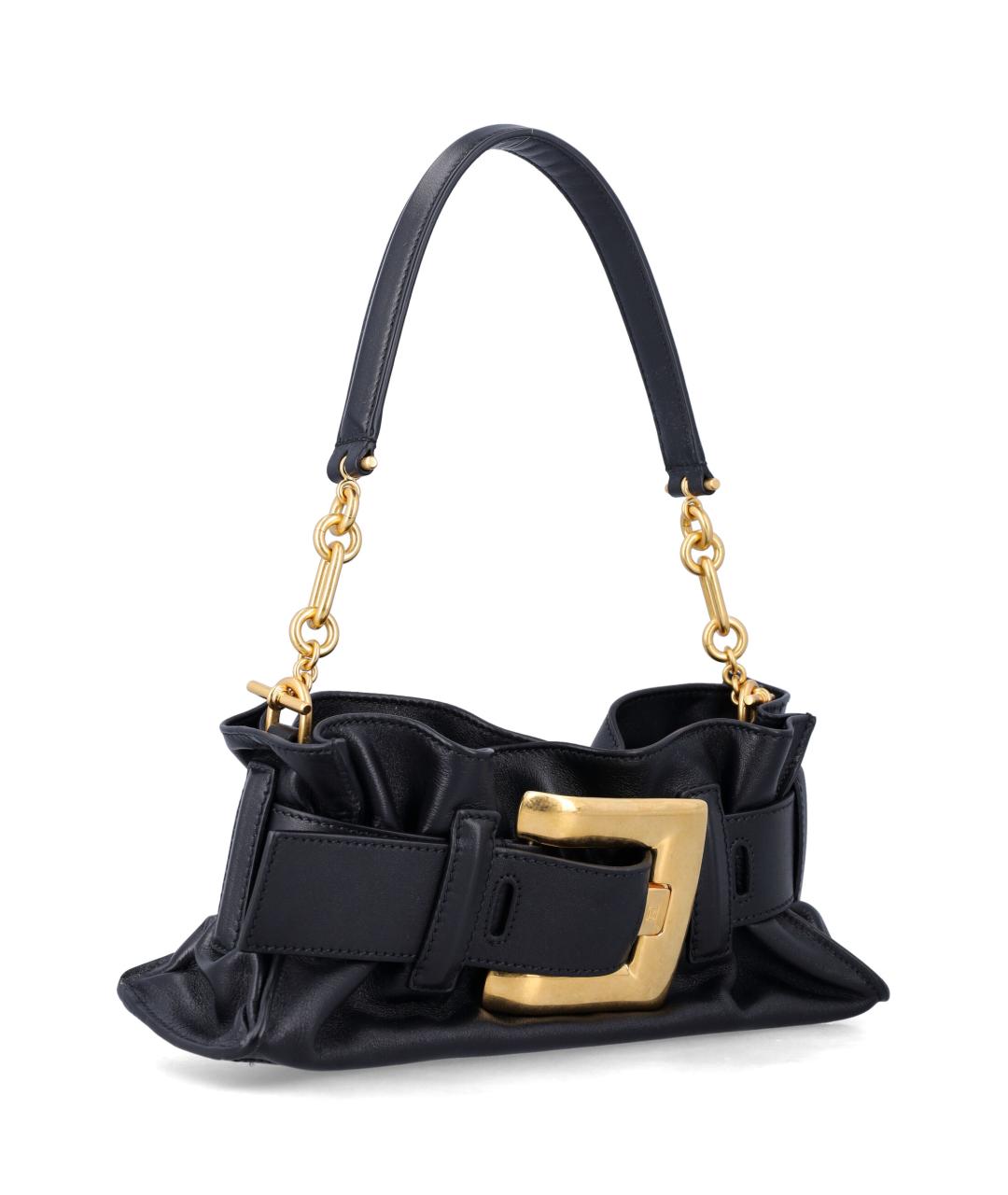 BALMAIN Черная кожаная сумка через плечо, фото 2