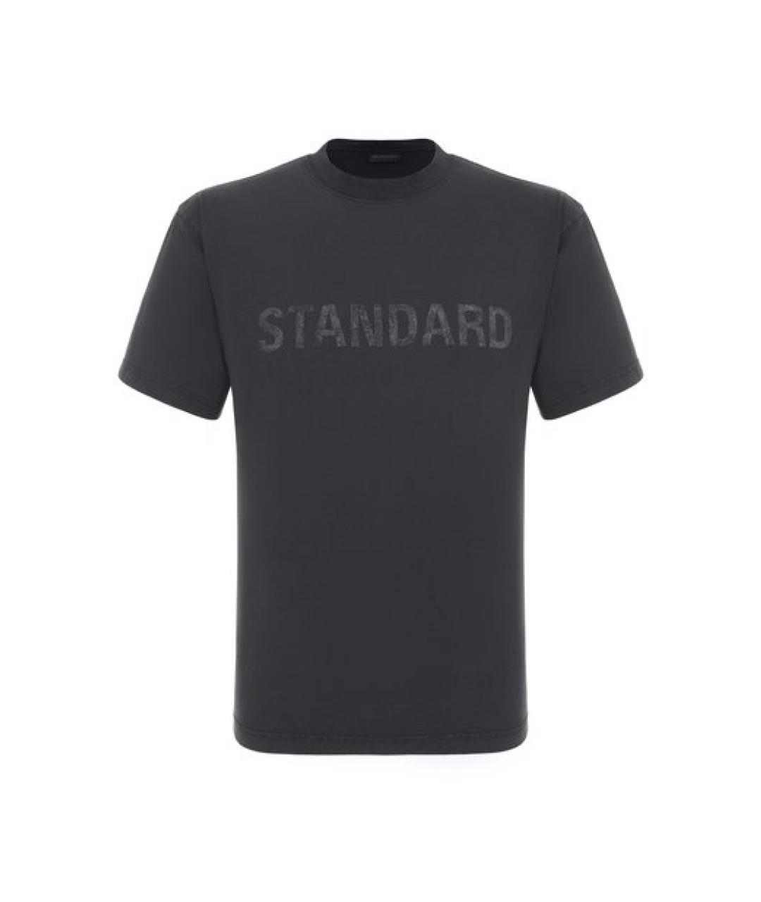 BALENCIAGA Черная хлопковая футболка, фото 1