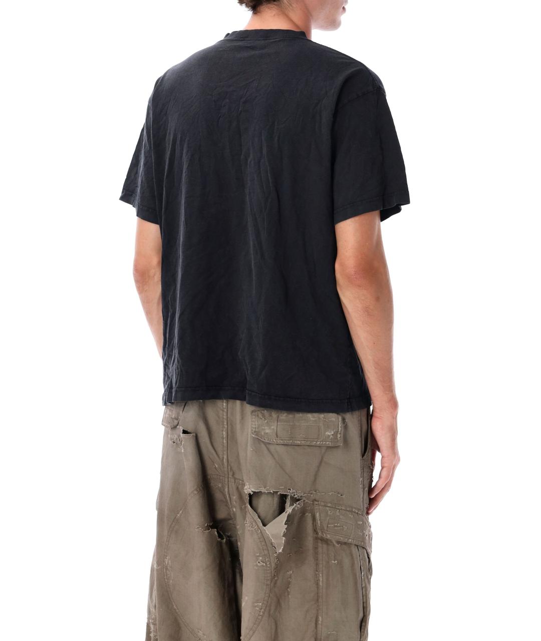 BALENCIAGA Черная хлопковая футболка, фото 3