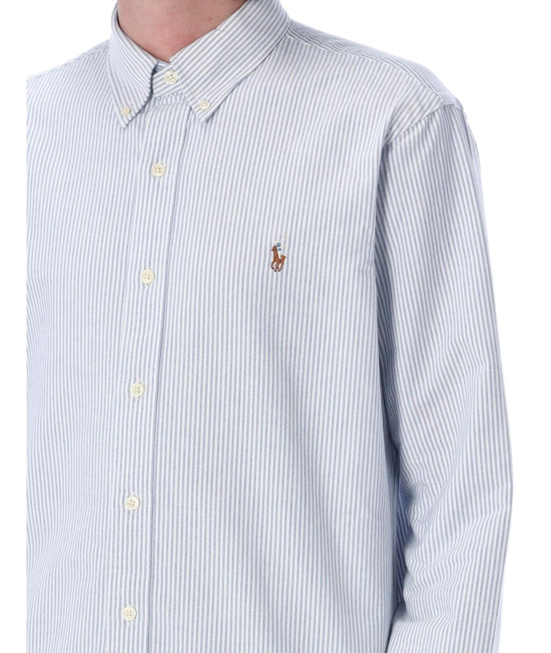 POLO RALPH LAUREN Голубая хлопковая кэжуал рубашка, фото 4