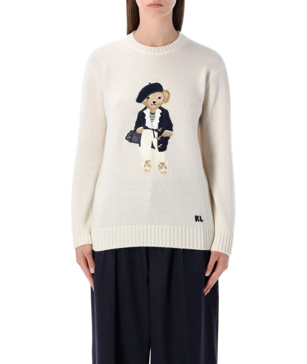 RALPH LAUREN Белый кашемировый джемпер / свитер, фото 2