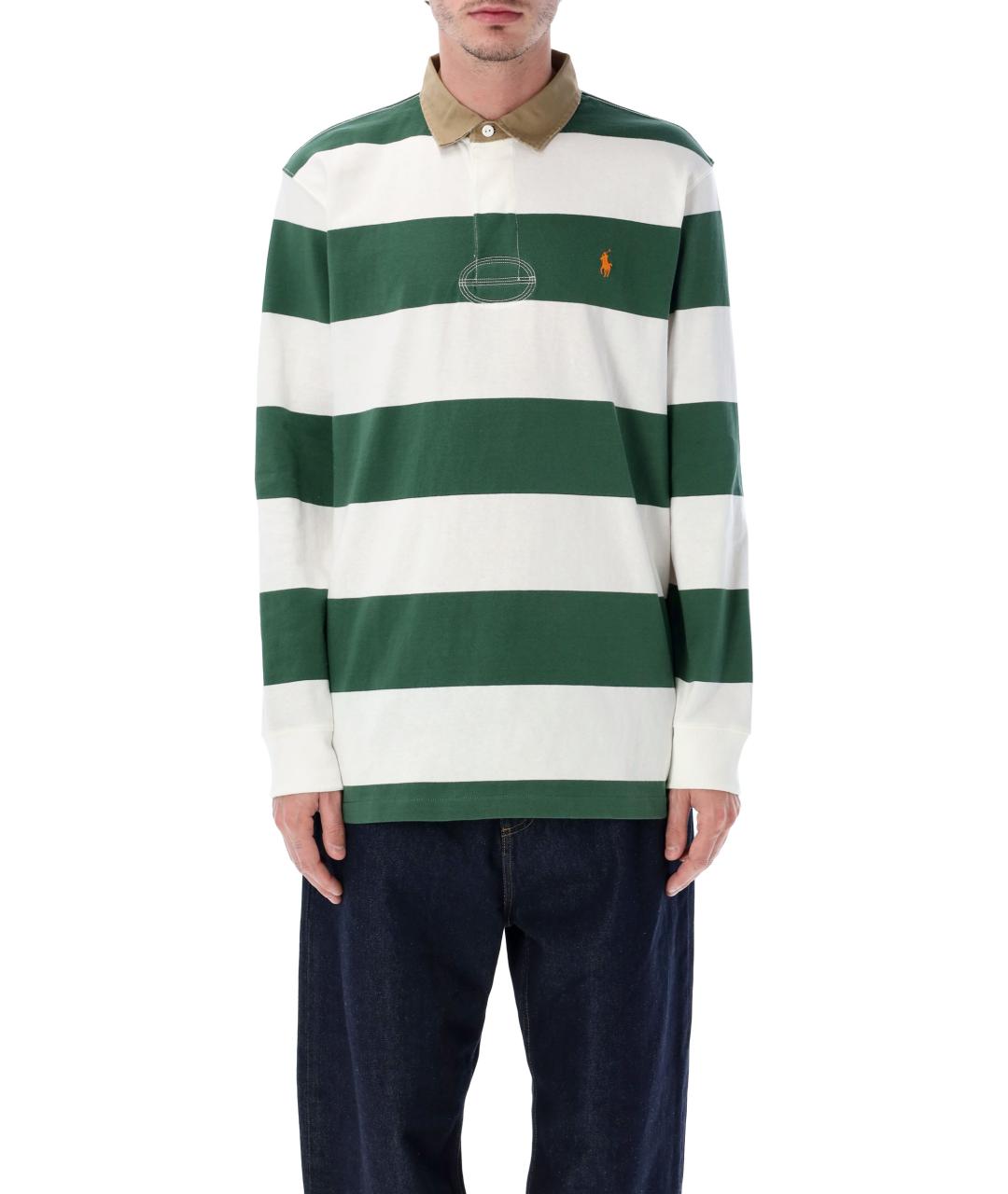 POLO RALPH LAUREN Мульти хлопковое поло с длинным рукавом, фото 3