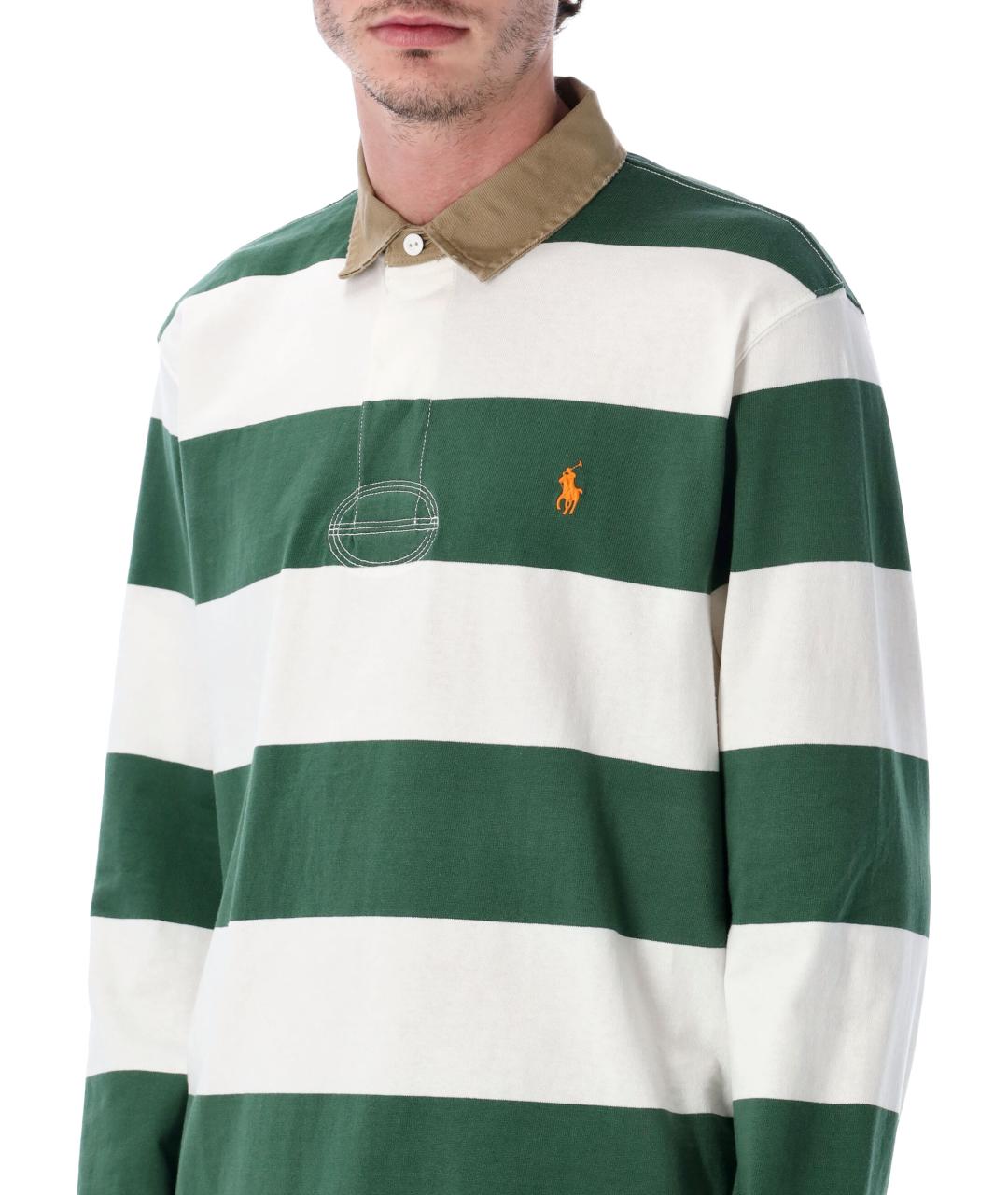 POLO RALPH LAUREN Мульти хлопковое поло с длинным рукавом, фото 5