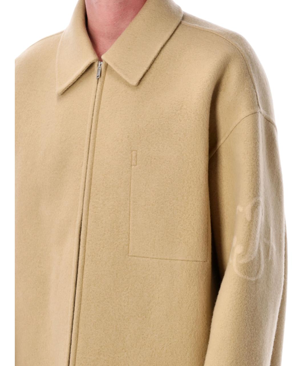 JIL SANDER Бежевая шерстяная куртка, фото 3