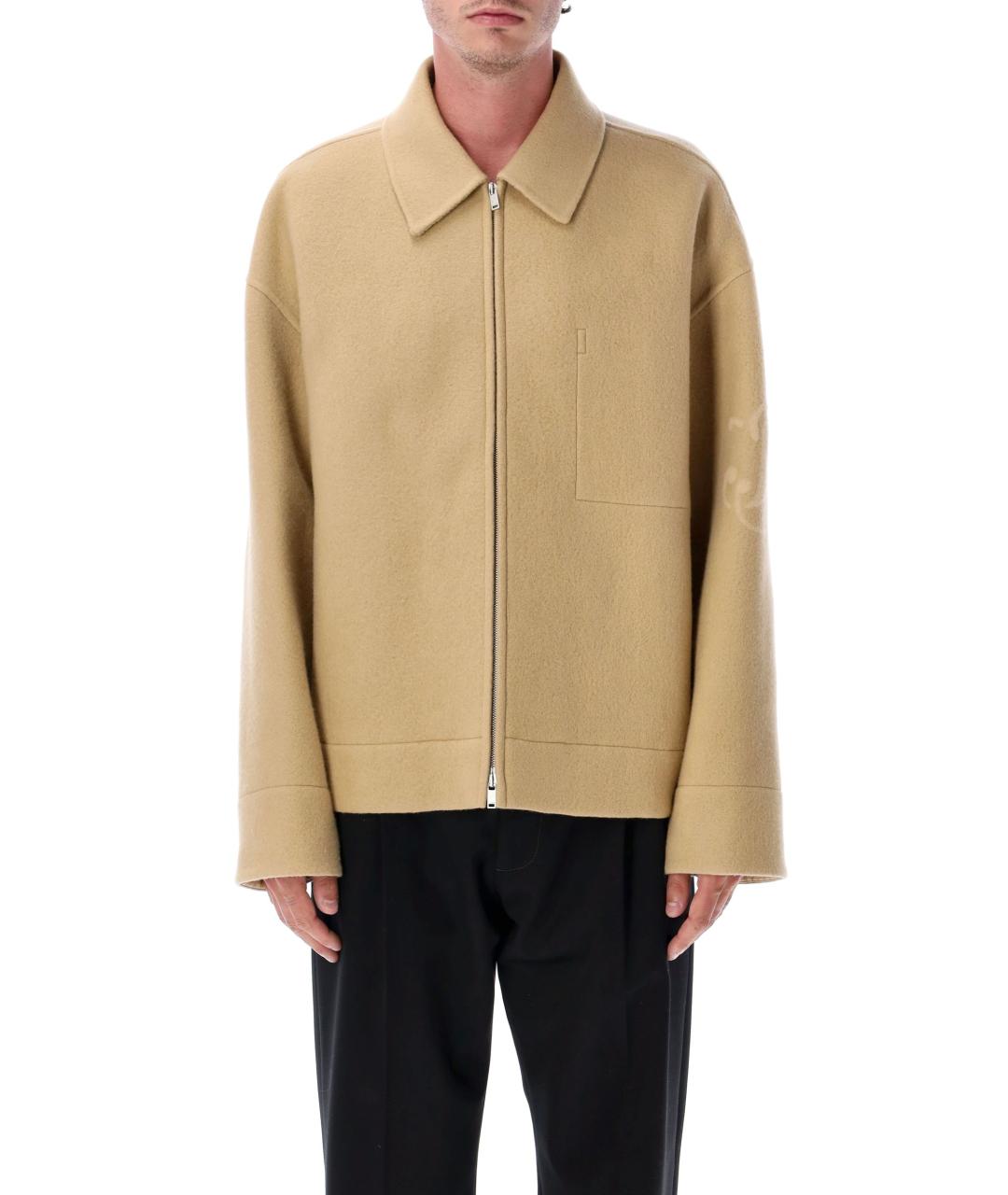 JIL SANDER Бежевая шерстяная куртка, фото 4