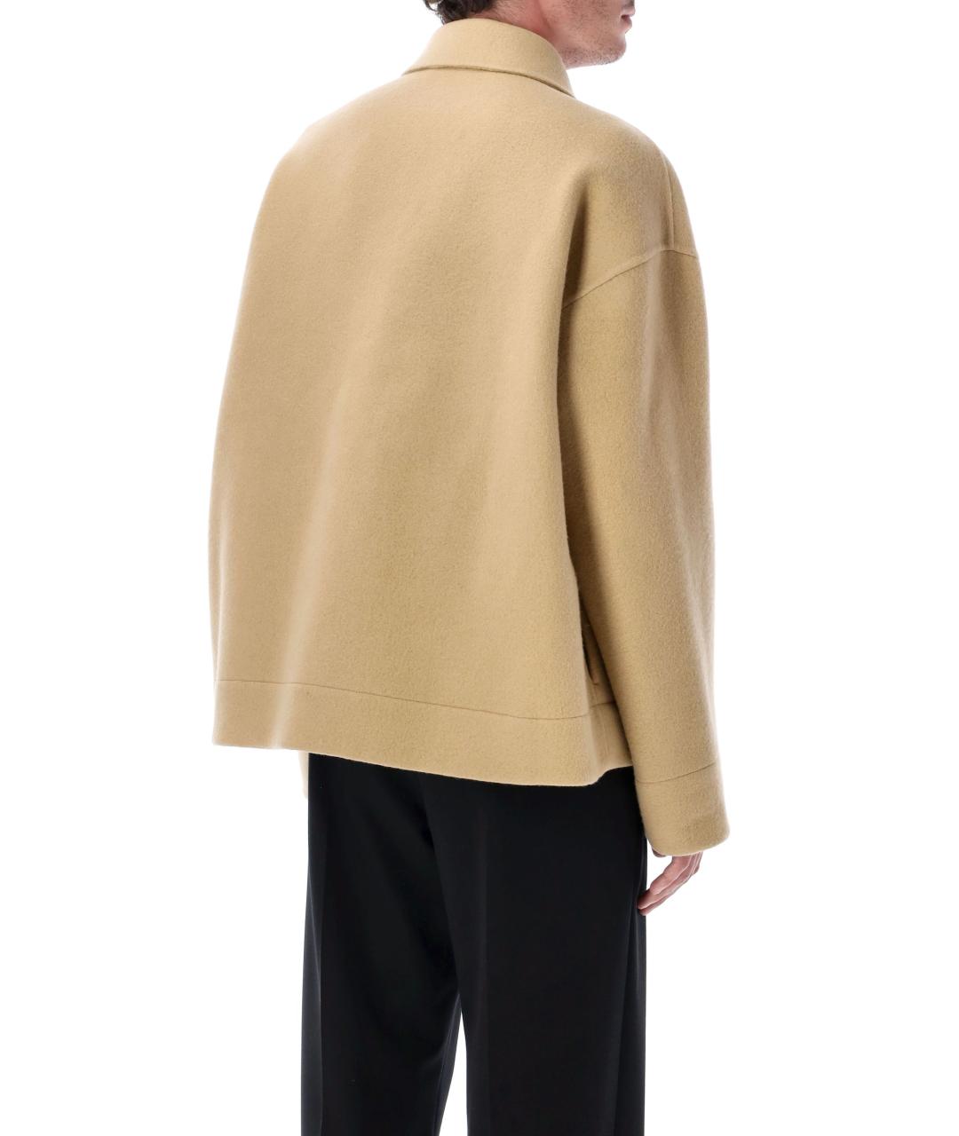JIL SANDER Бежевая шерстяная куртка, фото 2