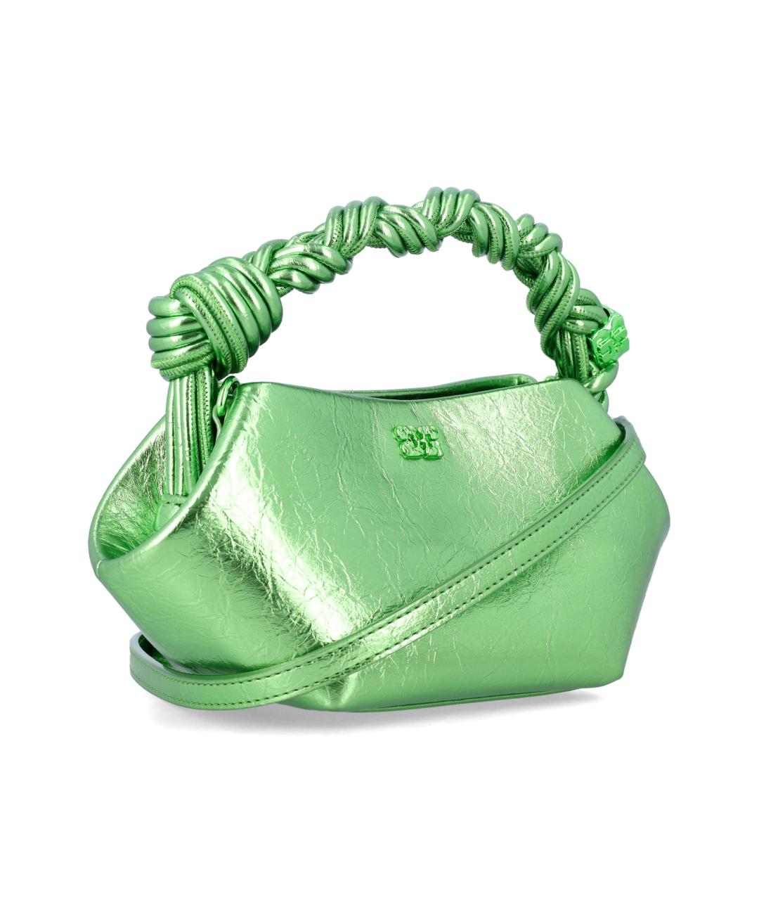 GANNI Зеленая сумка с короткими ручками из искусственной кожи, фото 2