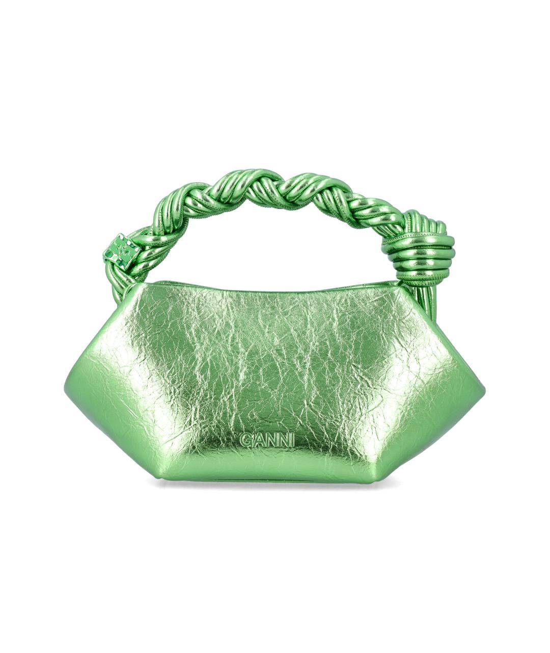 GANNI Зеленая сумка с короткими ручками из искусственной кожи, фото 3