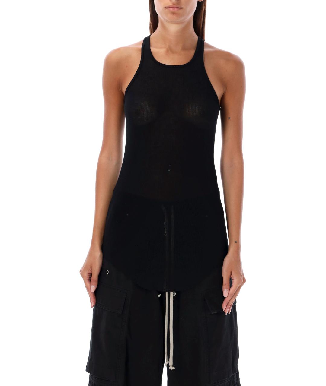 RICK OWENS Черная вискозная майка, фото 2