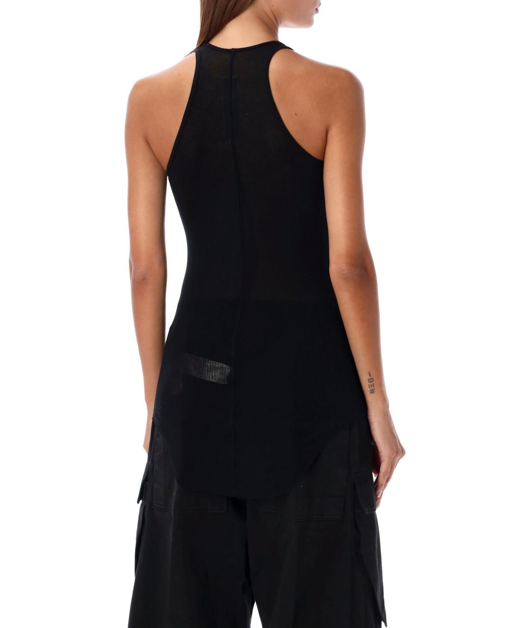 RICK OWENS Черная вискозная майка, фото 3