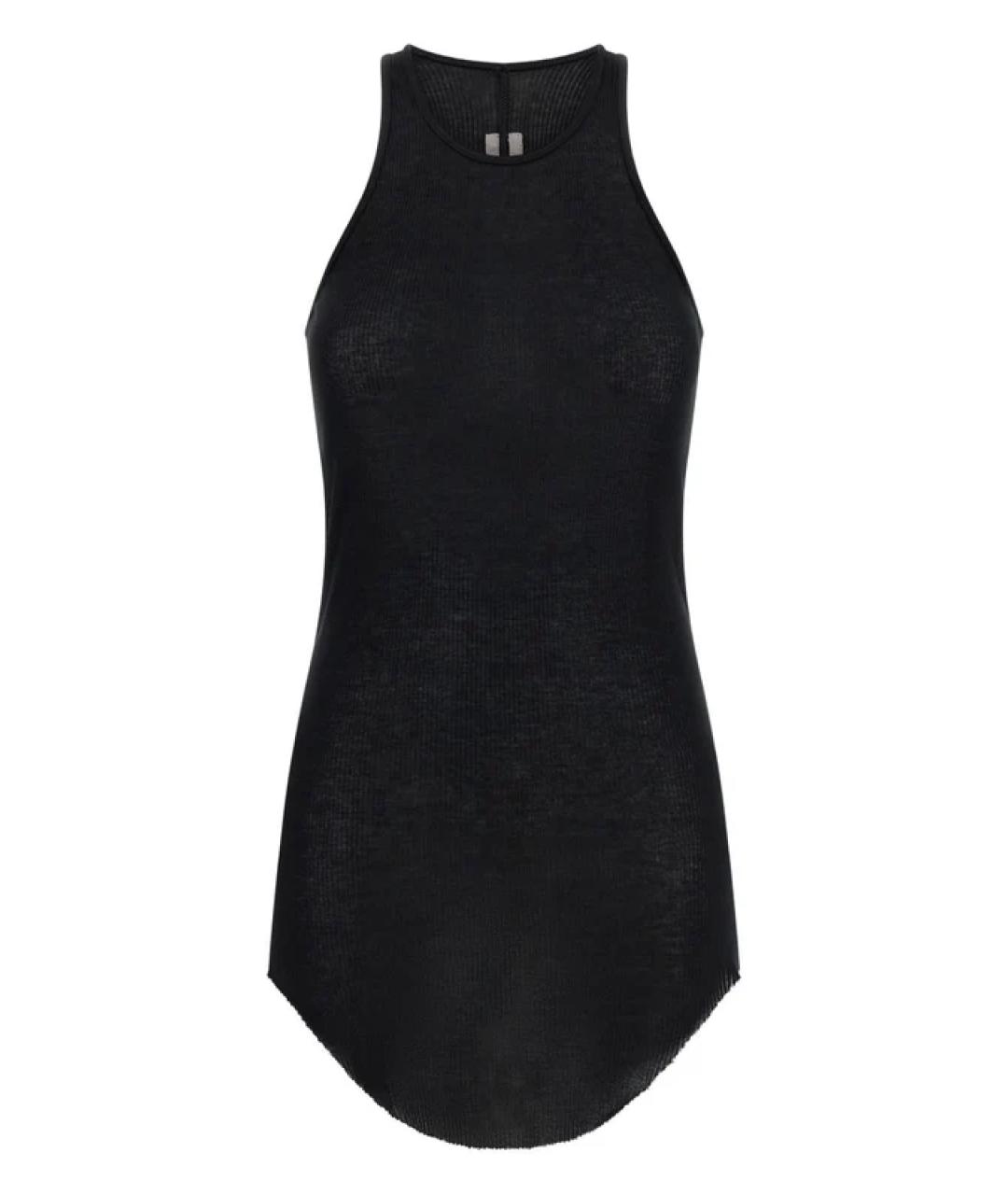 RICK OWENS Черная вискозная майка, фото 1