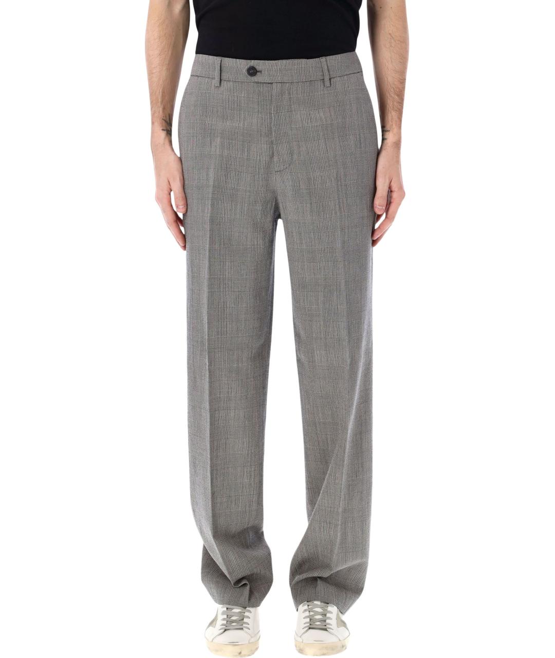 GOLDEN GOOSE DELUXE BRAND Серые шерстяные повседневные брюки, фото 4