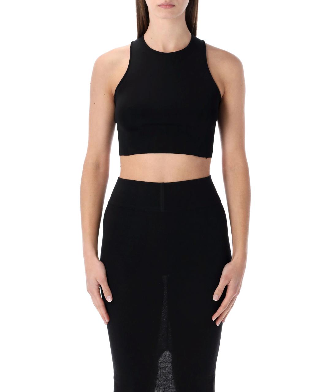 RICK OWENS Черная вискозная майка, фото 4